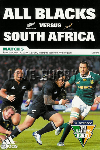 2010 New Zealand v South Africa  Rugby Programme